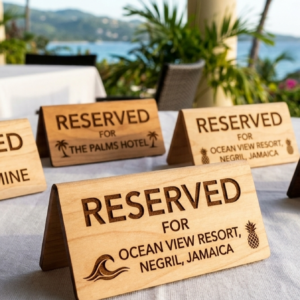 Wooden Reserved Table Tents