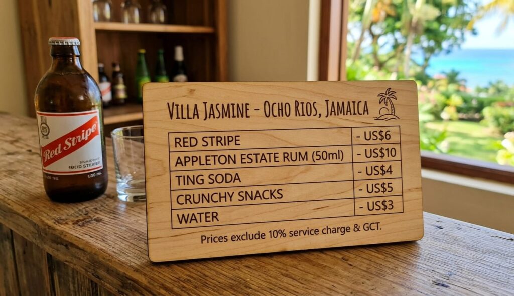 Mini Bar Price Lists